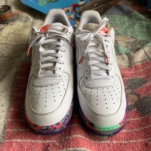 Nike Air Force 1s psychedelic bottom